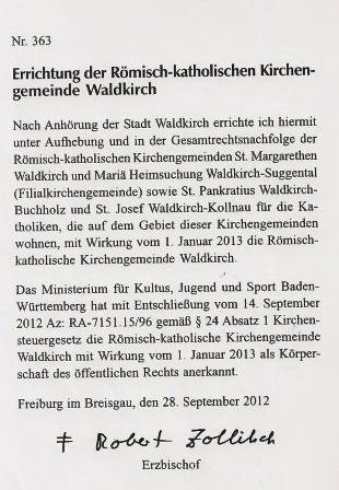 Quelle: Seelsorgeeinheit Waldkirch